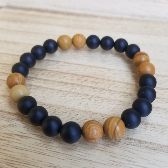 Tiger Skin Jasper Onyx Gemstone Stretch Br… - Picture 6 of 9